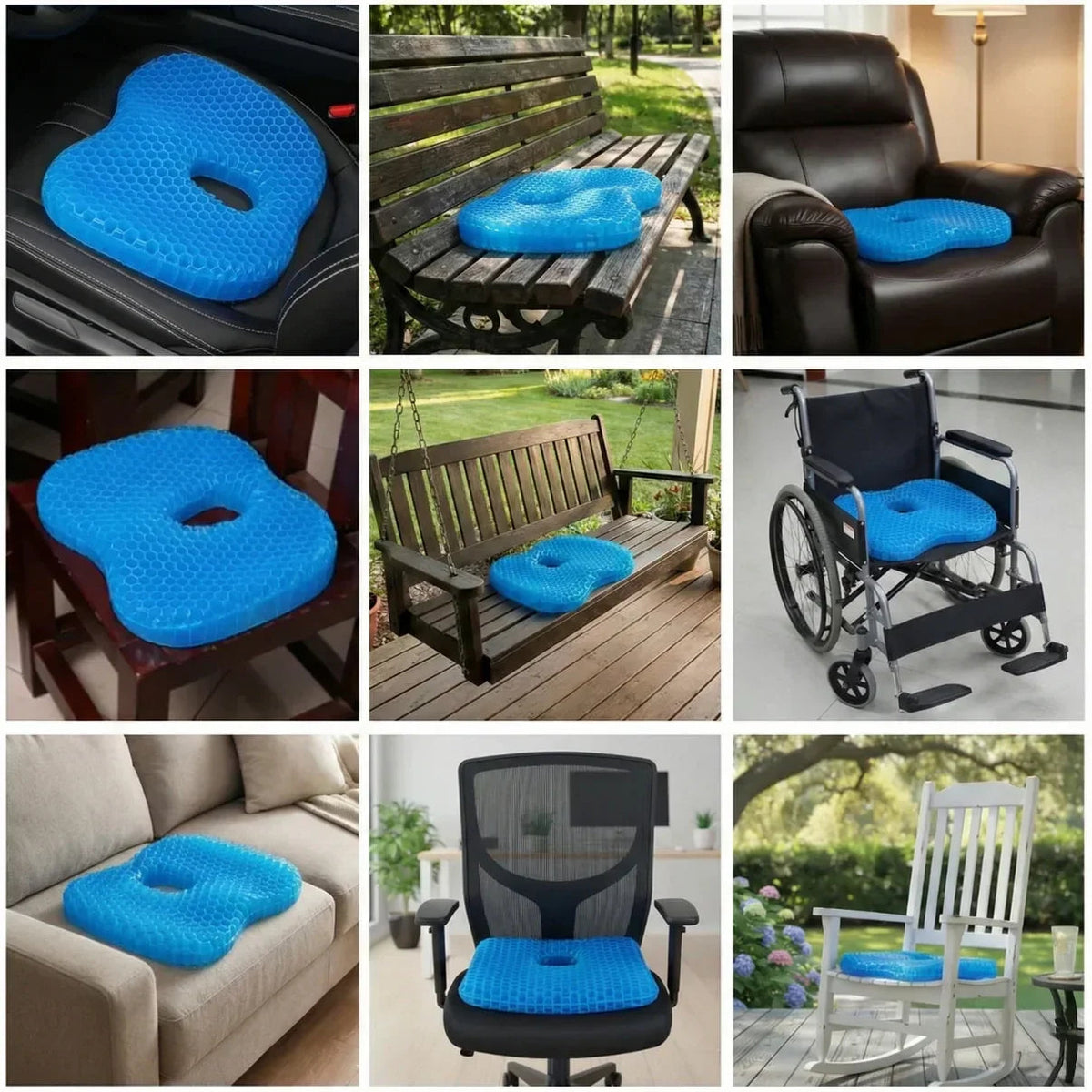 FestiveNest™ Ergonomic Gel Seat Cushion