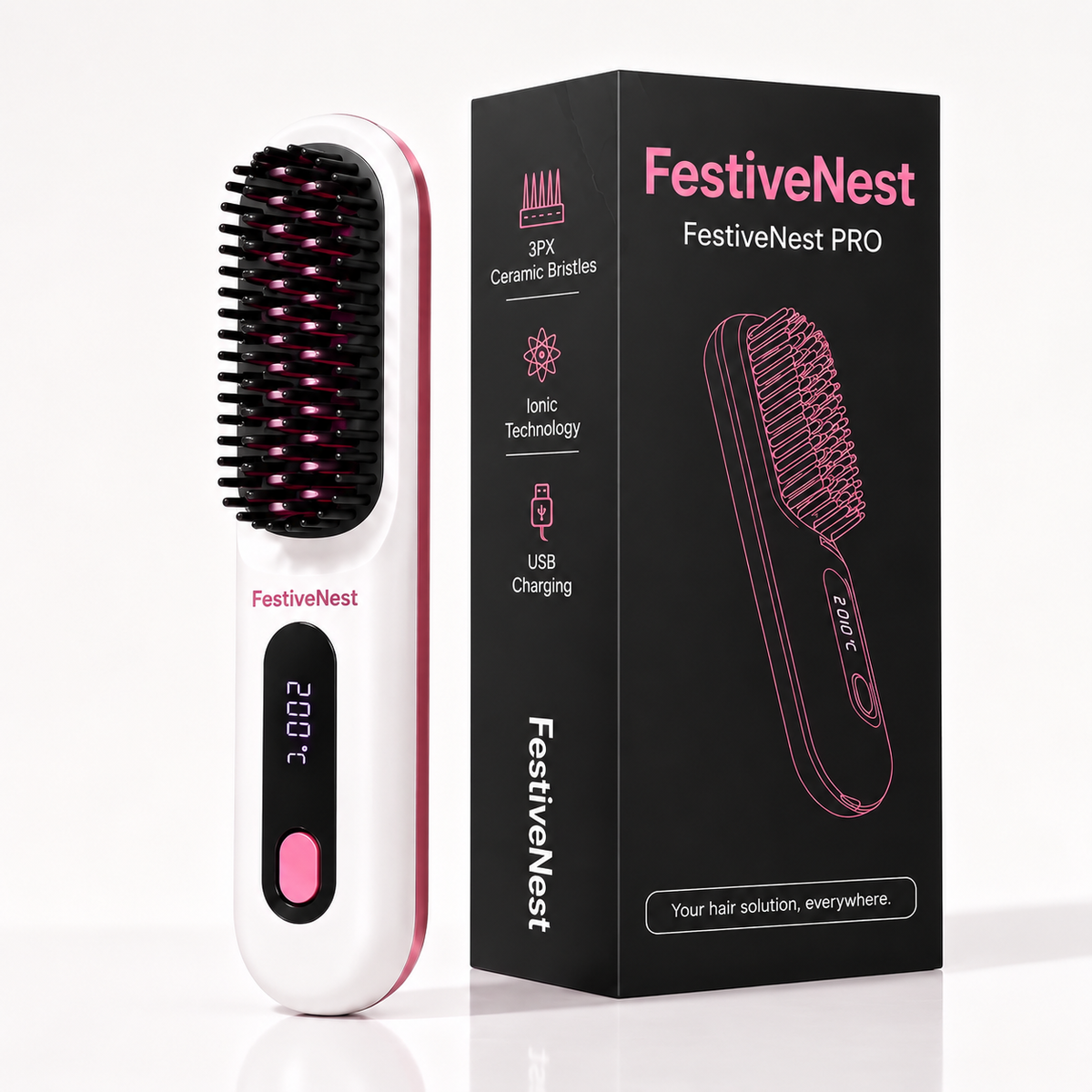 FestiveNest™ - Electric Straightening Brush