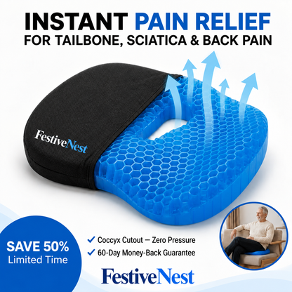 FestiveNest™ Ergonomic Gel Seat Cushion