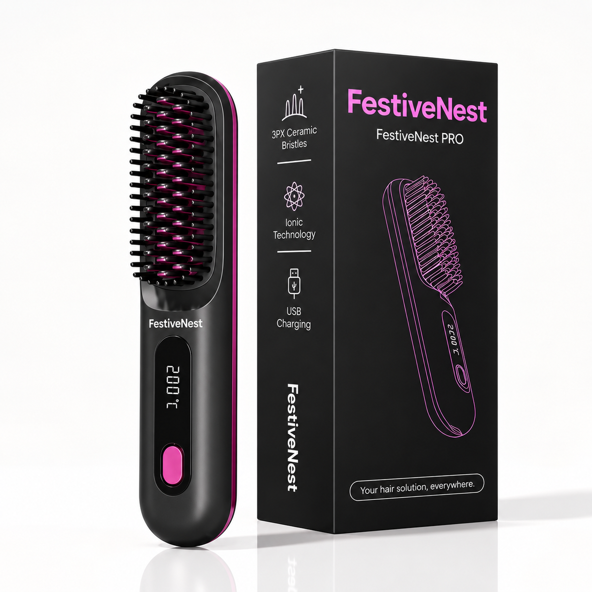 FestiveNest™ - Electric Straightening Brush