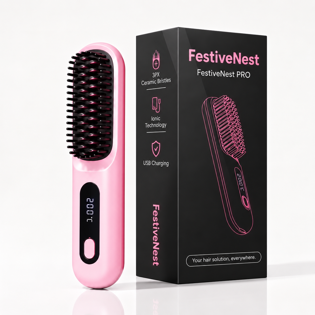 FestiveNest™ - Electric Straightening Brush