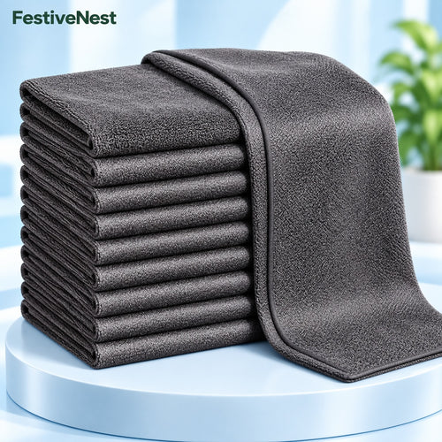 10 microfiber cleaning cloths stacked