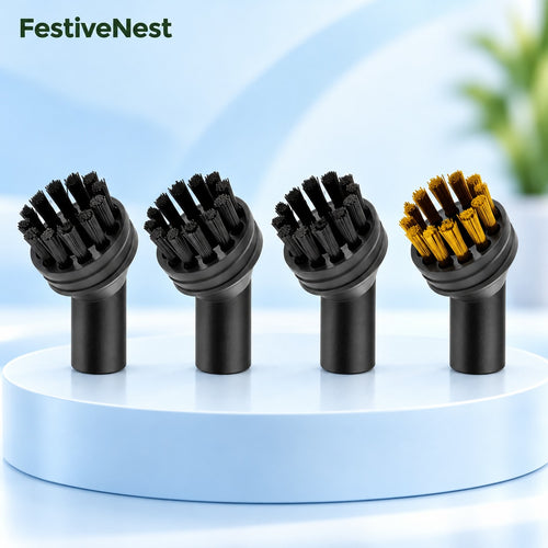 4 replacement steam brush heads, 3 nylon and 1 brass